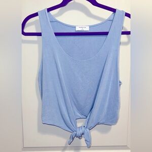 Aritzia Babaton Cropped Tank Top Tie Front. Light Blue. Size M.